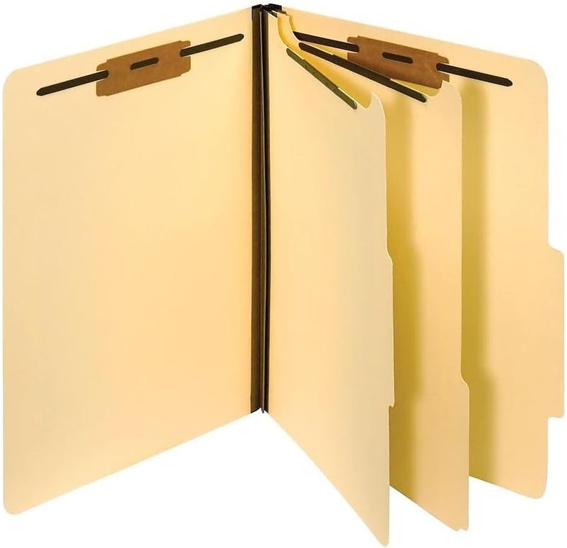 Manila Classification File Folders, 2 Dividers, 2" Bonded Fasteners, 2/5 Tab Cut, Letter Size, Manila, Box of 10 (24000P), Specialty